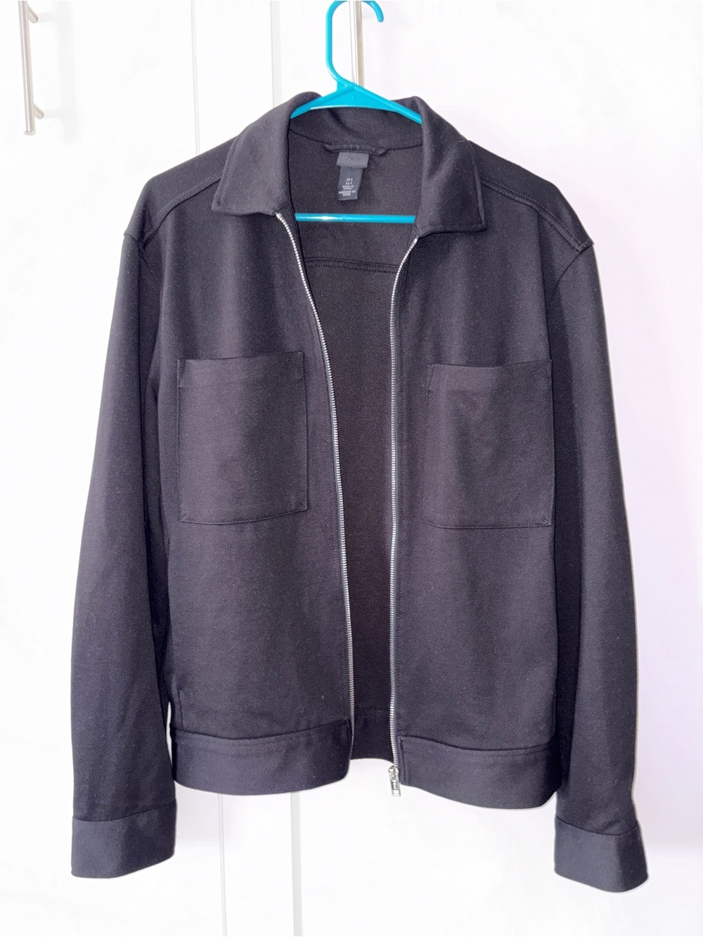 H&M Black Zip Jacket with Silver Hardware